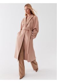 Calvin Klein Płaszcz wełniany K20K205496 Beżowy Regular Fit. Kolor: beżowy. Materiał: wełna #2