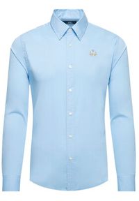 La Martina Koszula Poplin CCMC02 PP003 Błękitny Slim Fit. Kolor: niebieski. Materiał: bawełna #3