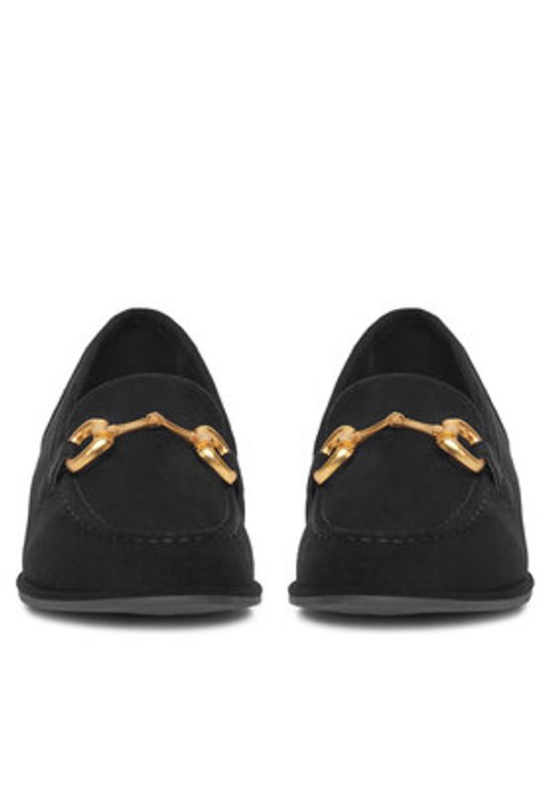 DeeZee Mokasyny 1-141-1 Czarny. Kolor: czarny. Materiał: materiał