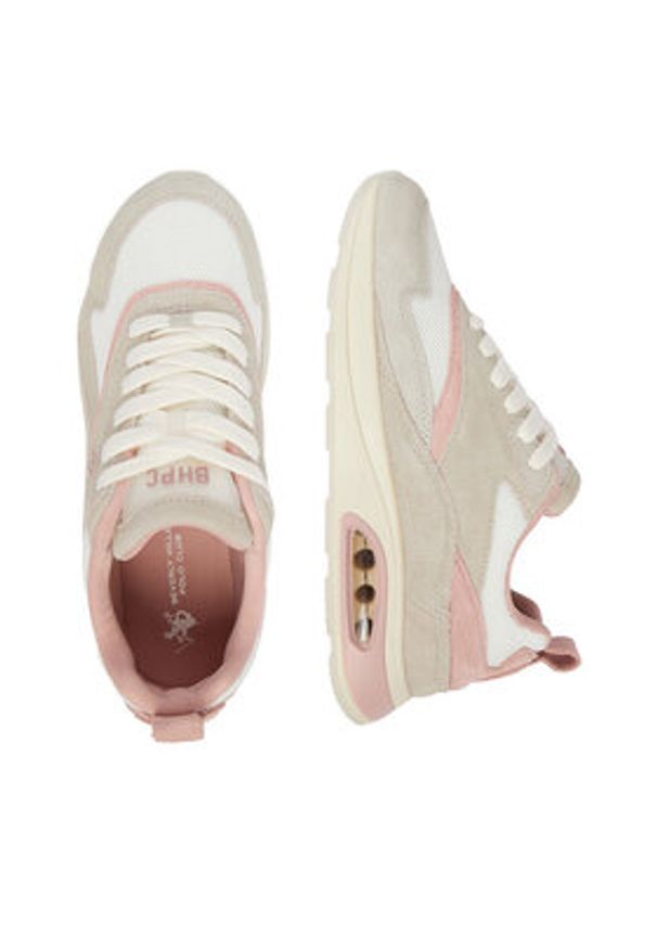 Beverly Hills Polo Club Sneakersy EO-L2400612 Beżowy. Kolor: beżowy. Materiał: skóra, zamsz