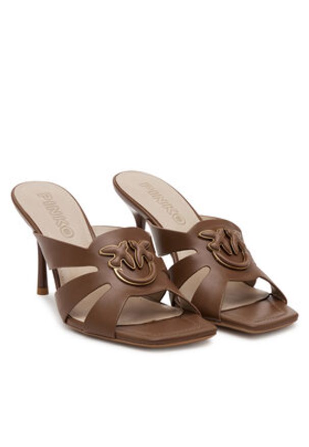 Pinko - PINKO Klapki Lisa 04 SD0311 P003 Brązowy. Kolor: brązowy. Materiał: skóra