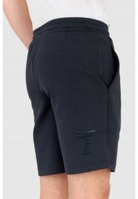 EA7 Emporio Armani - EA7 Granatowe męskie szorty dresowe, Rozmiar S. Kolor: niebieski. Materiał: bawełna, dresówka. Długość: krótkie. Wzór: aplikacja #6