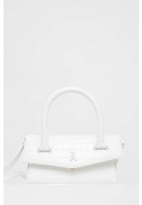 Patrizia Pepe torebka skórzana kolor biały. Kolor: biały. Materiał: skórzane