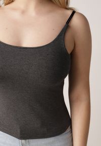 Born2be - Szary Wiskozowy Top z Podwójnymi Ramiączkami Hendrea. Okazja: na co dzień. Kolor: szary. Materiał: wiskoza. Długość rękawa: na ramiączkach. Styl: casual, elegancki #8