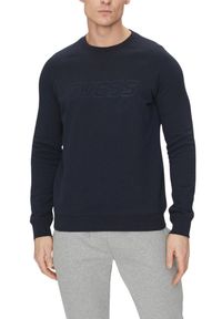 Guess - GUESS Granatowa męska bluza New Aldwin. Kolor: niebieski. Materiał: materiał, poliester, bawełna. Wzór: bez wzorów #3