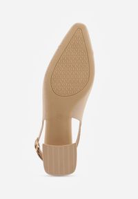 Renee - Ciemnobeżowe Czółenka VICES Soft Fit Slingback na Lakierowanym Słupku z Elastyczną Cholewką Comfort Coromenis. Zapięcie: sprzączka. Kolor: beżowy. Materiał: lakier. Szerokość cholewki: normalna. Obcas: na słupku. Styl: elegancki #9