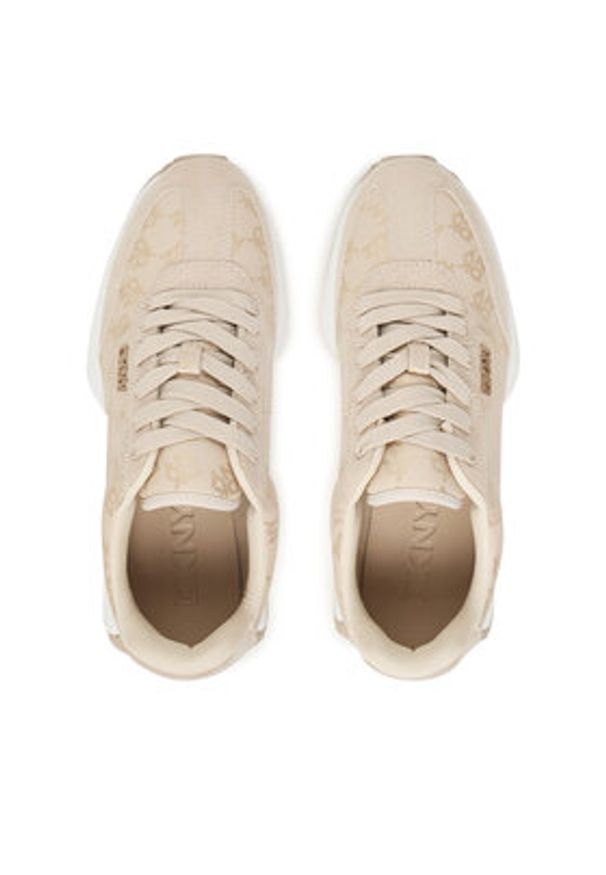 DKNY Sneakersy Naples K3522140 Beżowy. Kolor: beżowy. Materiał: materiał