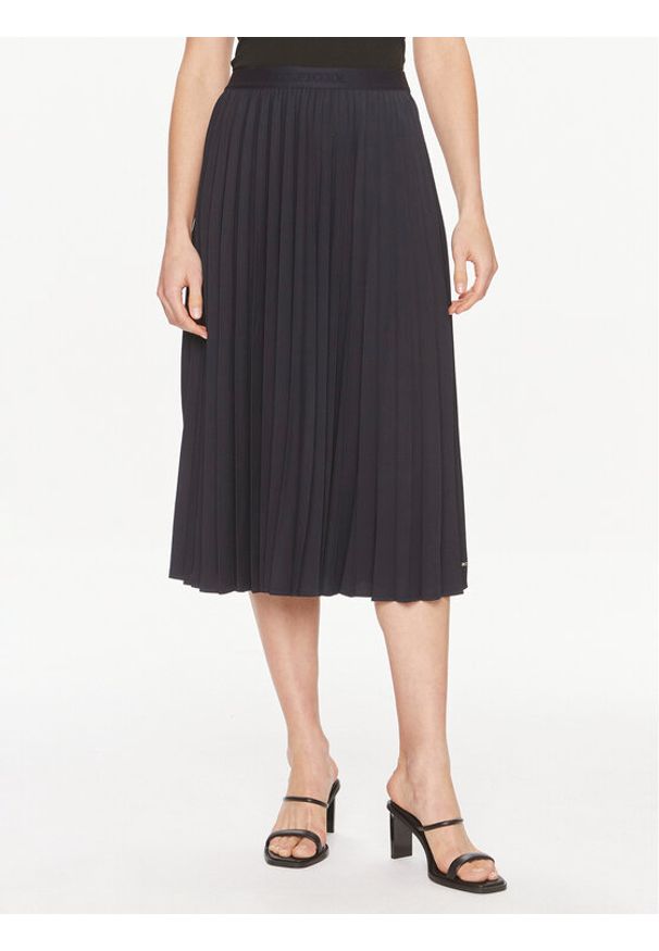 TOMMY HILFIGER - Tommy Hilfiger Spódnica plisowana Fluid WW0WW41793 Granatowy Regular Fit. Kolor: niebieski. Materiał: syntetyk