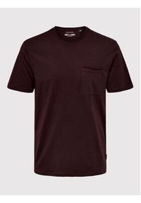 Only & Sons T-Shirt Roy 22022531 Bordowy Regular Fit. Kolor: czerwony. Materiał: bawełna #6