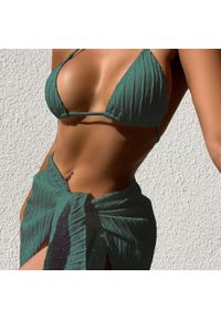 Intica - Strój kąpielowy prążkowany na plażę i basen Jerry. Kolor: zielony. Materiał: prążkowany