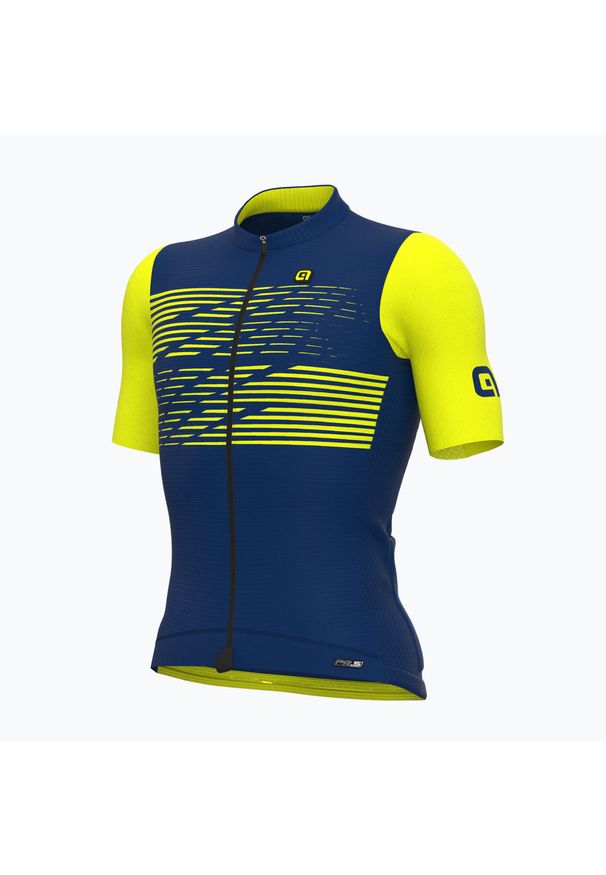 ALÉ CYCLING - Koszulka rowerowa męska Alé Maglia MC Logo. Kolor: żółty, niebieski, wielokolorowy