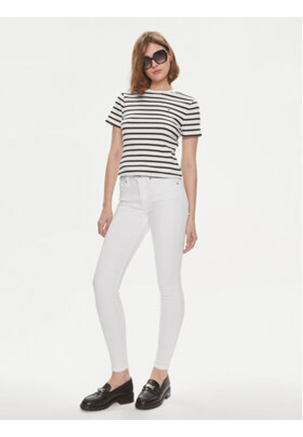 TOMMY HILFIGER - Tommy Hilfiger T-Shirt New Cody WW0WW40587 Écru Slim Fit. Materiał: bawełna