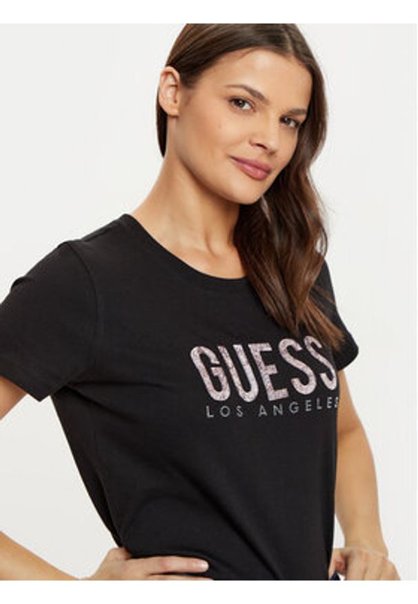 Guess T-Shirt W5RI19 I3Z14 Czarny Regular Fit. Kolor: czarny. Materiał: bawełna