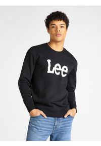 Lee - MĘSKA BLUZA LEE BASIC CREW LOGO SWS BLACK L80XTJ01