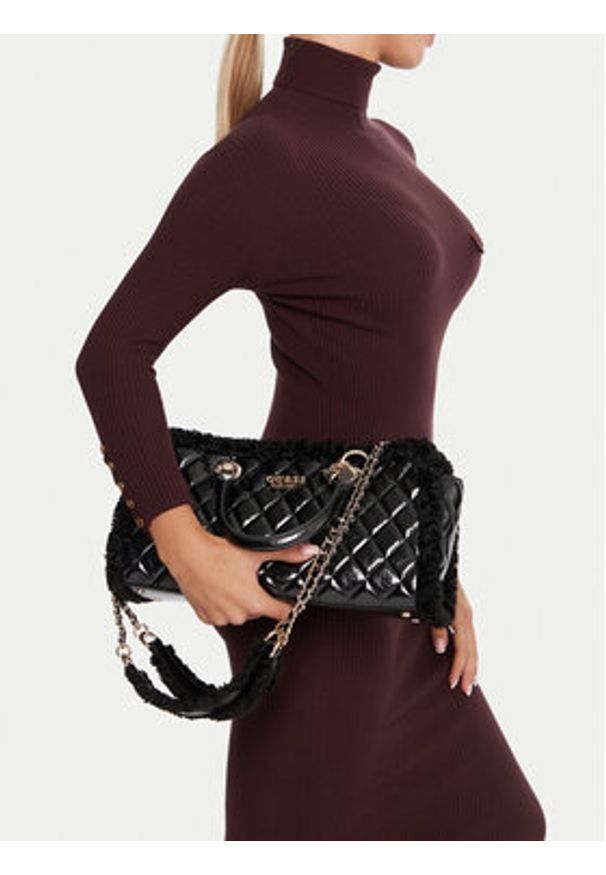 Guess Torebka Cristi HWTG81 39090 Czarny. Kolor: czarny. Materiał: skórzane