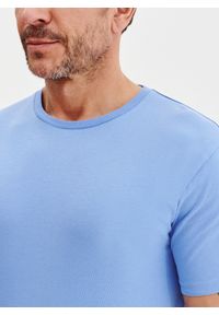 Pako Lorente - PAKO LORENTE – Bawełniany niebieski t-shirt. Okazja: na co dzień. Kolor: oliwkowy, żółty, niebieski. Materiał: bawełna. Styl: casual #6