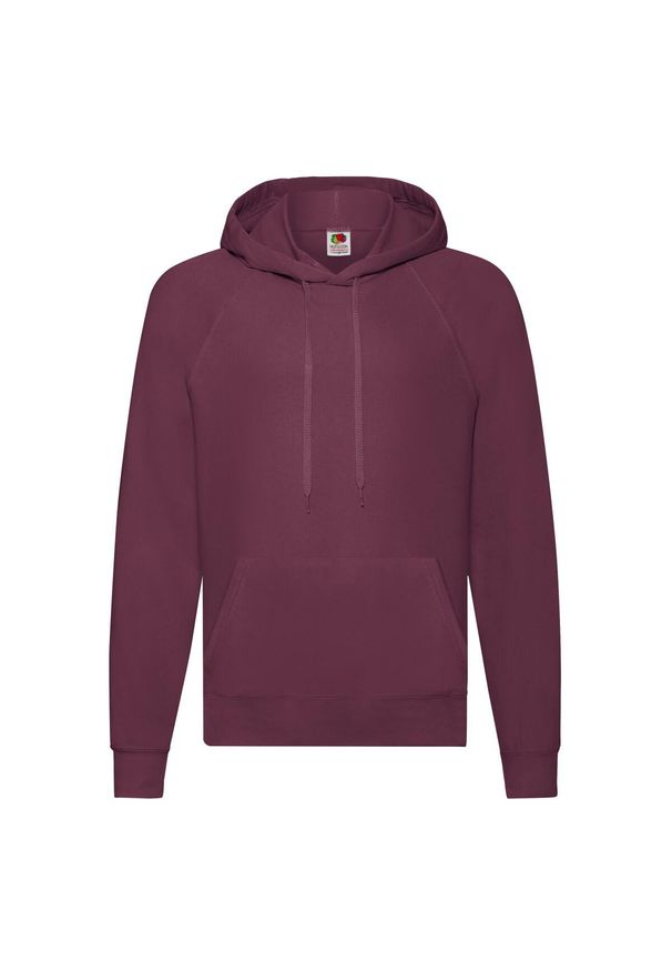 FRUIT OF THE LOOM - Lekka Męska Bluza Z Kapturem. Typ kołnierza: kaptur. Kolor: czerwony, wielokolorowy, brązowy
