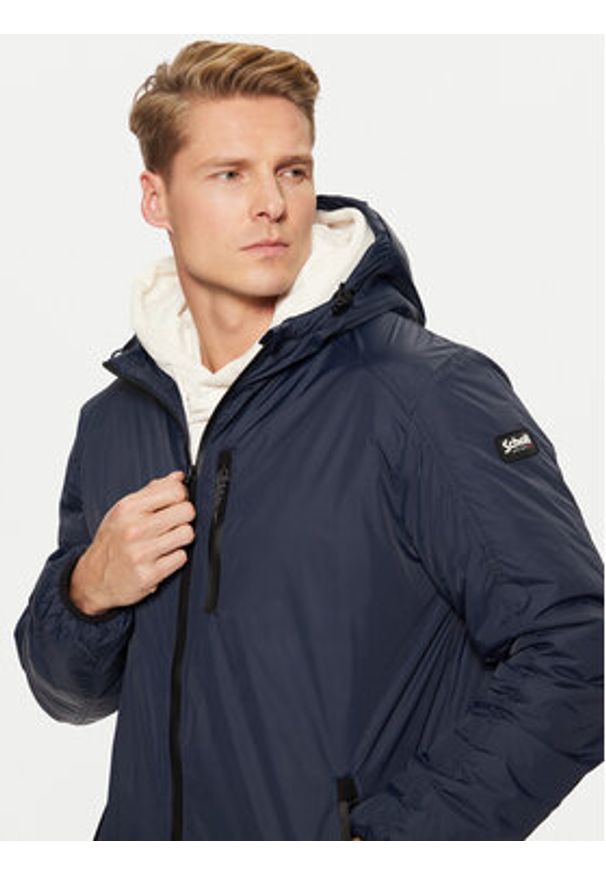 Schott NYC Parka BLADEN2 Granatowy Regular Fit. Kolor: niebieski. Materiał: syntetyk