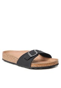 Birkenstock Klapki Madrid Bs 1019969 Czarny. Kolor: czarny. Materiał: skóra