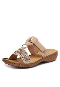 Rieker Klapki 608K2-31 Beżowy. Kolor: beżowy #5