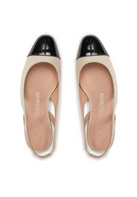 Stuart Weitzman Sandały Sleek Slingback SC667 Écru. Materiał: skóra