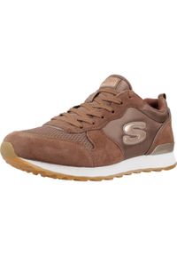 skechers - Buty SKECHERS 85GOLDN GURL Brązowy. Zapięcie: sznurówki. Kolor: brązowy. Materiał: tkanina, materiał. Szerokość cholewki: normalna. Model: Skechers Sport. Sport: turystyka piesza