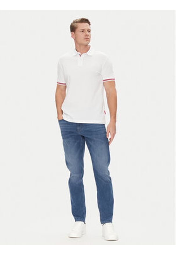 JOOP! Jeans Polo 15 JJJ-17Amare 30046012 Biały Modern Fit. Typ kołnierza: polo. Kolor: biały. Materiał: bawełna
