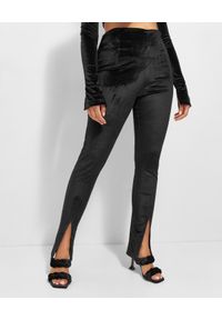 JOANNA MUZYK - Czarne spodnie z kokardą Miami. Kolor: czarny. Materiał: materiał