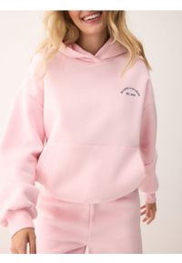 Reserved - Bluza oversize z kapturem - pastelowy róż. Typ kołnierza: kaptur. Kolor: różowy. Materiał: dzianina, bawełna