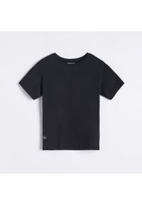 Reserved - Bawełniany t-shirt basic - Czarny. Kolor: czarny. Materiał: bawełna