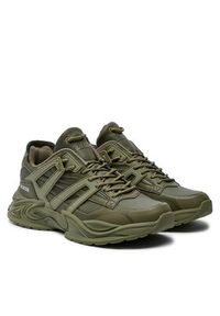 Guess Sneakersy Belluno Low FMTBEL ELE12 Khaki. Kolor: brązowy. Materiał: skóra