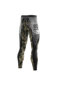 Legginsy sportowe męskie EXTREME HOBBY MILITARY. Kolor: brązowy, wielokolorowy, zielony. Materiał: elastan, poliester