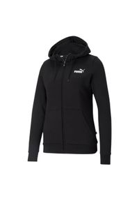 Puma - Damska Bluza Z Kapturem Essential Small Logo Z Pełnym Zamkiem Błyskawicznym. Typ kołnierza: kaptur. Kolor: czarny