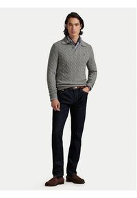 Polo Ralph Lauren Sweter 710974165002 Szary Regular Fit. Typ kołnierza: polo. Kolor: szary. Materiał: wełna #4