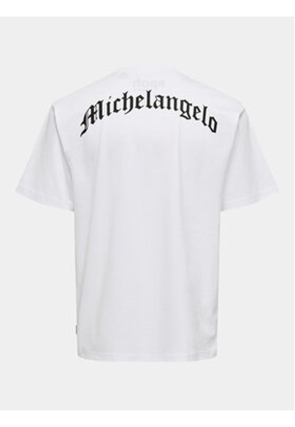 Only & Sons T-Shirt Apoh 22028207 Biały Relaxed Fit. Kolor: biały. Materiał: bawełna