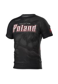 Koszulka Techniczna Sportowa Męska EXTREME HOBBY POLISH FANS. Kolor: czarny. Materiał: elastan, poliester. Długość rękawa: krótki rękaw. Długość: krótkie. Sport: fitness, kolarstwo