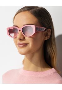 Alexander McQueen - ALEXANDER MCQUEEN - Różowe okulary z logo. Kolor: różowy, wielokolorowy, fioletowy #1