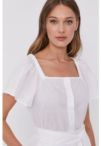 MAX&Co. Koszula damska kolor biały regular. Okazja: na co dzień. Kolor: biały. Długość rękawa: krótki rękaw. Długość: krótkie. Styl: casual