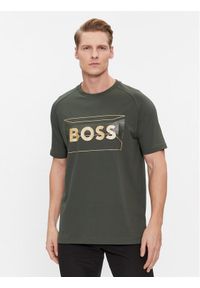 BOSS - Boss T-Shirt 50514527 Zielony Regular Fit. Kolor: zielony. Materiał: syntetyk, bawełna