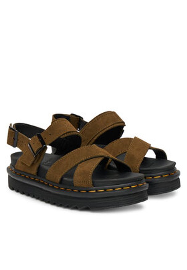 Dr. Martens Sandały DM41122300 Zielony. Kolor: zielony. Materiał: skóra, zamsz