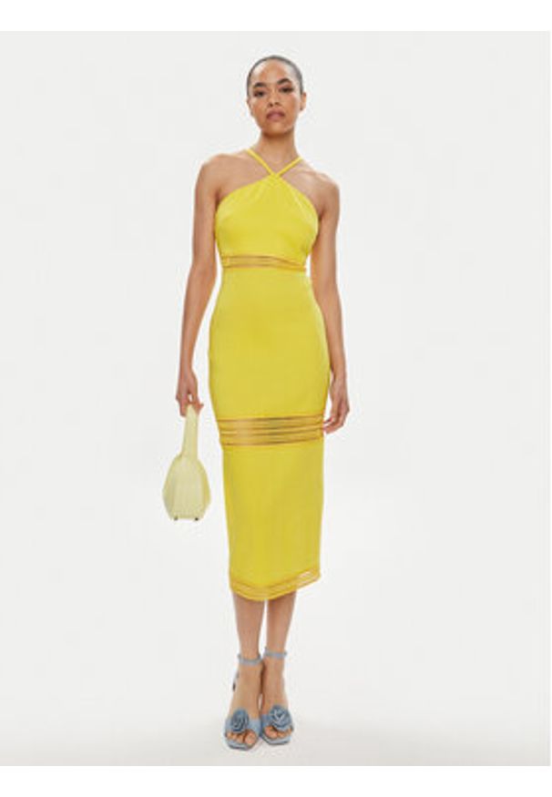 Patrizia Pepe Sukienka letnia 2A2729/A268-Y447 Żółty Slim Fit. Kolor: żółty. Materiał: syntetyk. Sezon: lato