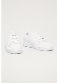 Nike Kids - Buty skórzane dziecięce Court Borough Low. Nosek buta: okrągły. Zapięcie: sznurówki. Kolor: biały. Materiał: skóra. Szerokość cholewki: normalna. Model: Nike Court #3