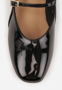 Renee - Czarne Balerinki Mary Jane na Płaskiej Podeszwie z Paskami na Sprzączki Zinitia. Okazja: na co dzień. Zapięcie: pasek. Kolor: czarny. Materiał: jeans. Obcas: na płaskiej podeszwie. Styl: casual, elegancki, klasyczny #5