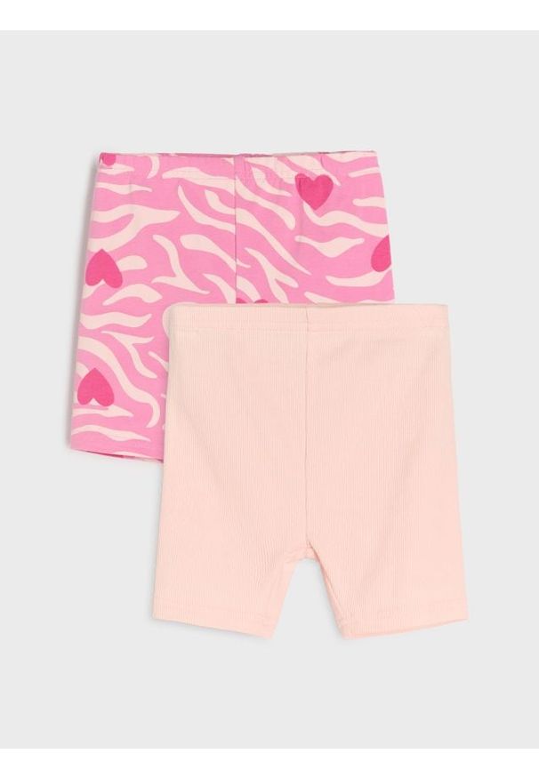 Sinsay - Krótkie legginsy 2 pack - różowy. Kolor: różowy. Długość: krótkie