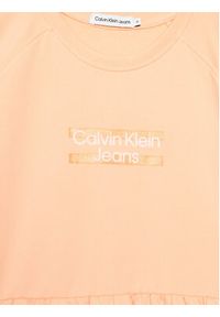 Calvin Klein Jeans Sukienka codzienna Hero Logo IG0IG01973suki Pomarańczowy Regular Fit. Okazja: na co dzień. Kolor: pomarańczowy. Materiał: bawełna. Typ sukienki: proste. Styl: casual #2