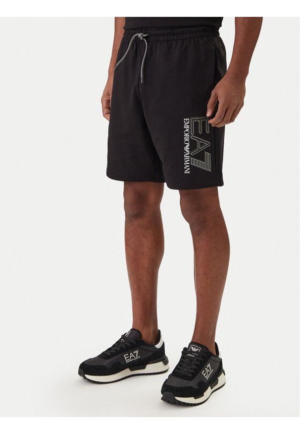 EA7 Emporio Armani Szorty sportowe 7M001315 AF13512 Czarny Regular Fit. Kolor: czarny. Materiał: bawełna. Styl: sportowy