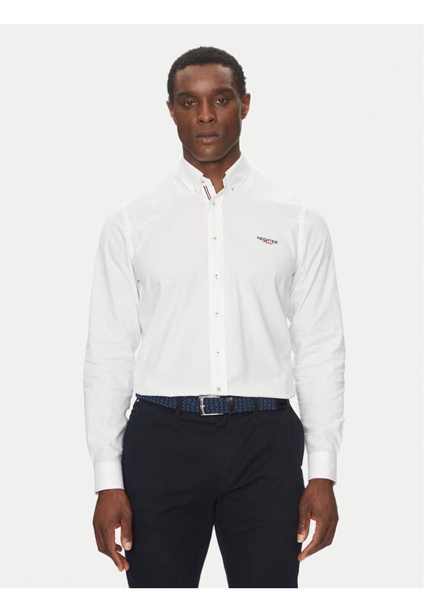 Hechter Paris Koszula 60223 151620 Biały Modern Fit. Kolor: biały. Materiał: bawełna