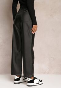 Renee - Czarne Spodnie High Waist z Szerokimi Nogawkami Loriama. Stan: podwyższony. Kolor: czarny. Sezon: wiosna, jesień, zima #5