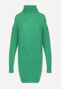 Born2be - Zielona Sukienka Wełniana Oversize z Golfem Heire. Okazja: na co dzień. Typ kołnierza: golf. Kolor: zielony. Materiał: wełna. Długość rękawa: długi rękaw. Sezon: zima, jesień. Typ sukienki: oversize. Styl: elegancki, casual #6