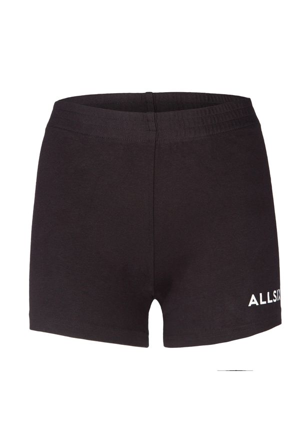 ALLSIX - Spodenki do siatkówki V100 dla dziewczynek. Kolor: czarny. Materiał: elastan, materiał, bawełna. Sport: siatkówka